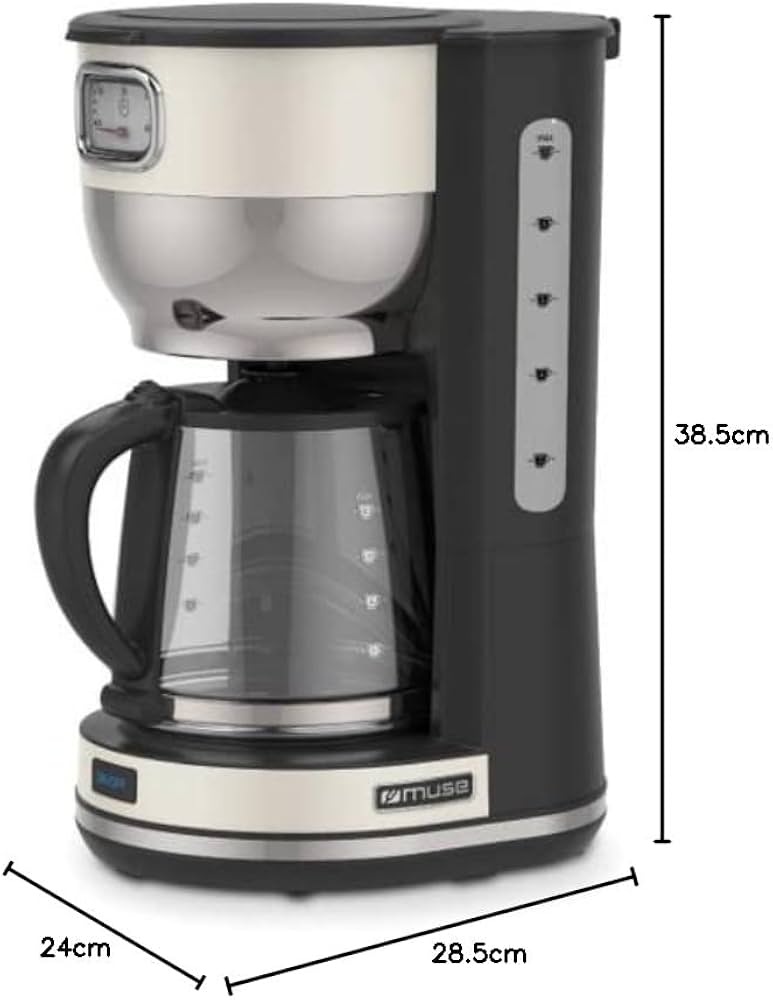 Muse Macchina da caffè MS-220 W | con brocca in vetro, display analogico per mantenere il caldo, capacità 10 tazze, colore bianco opaco Muse Macchina da caffè MS-220 W | con brocca in vetro, display analogico per mantenere il caldo, capacità 10 tazze, colore bianco opaco