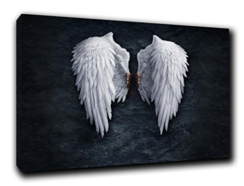 Banksy Angel Wings Print ON Framed Canvas Wall Art Home Home Decoration 20 x 16 inch -18mm Depth