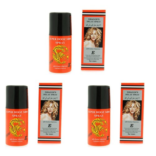 3 x Dragon's 34000 Delay Spray for Men - Last Longer Safe Sex -PLUS LOVE POTION PEN