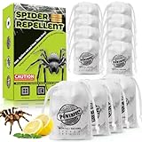 12 Pack Long-Lasting Spider Repellent Pouches - Natural Peppermint & Lemongrass Oil Blend, Indoor/Outdoor Pest Control for Closets, Attics, Garages, RVs (60 Day Protection)