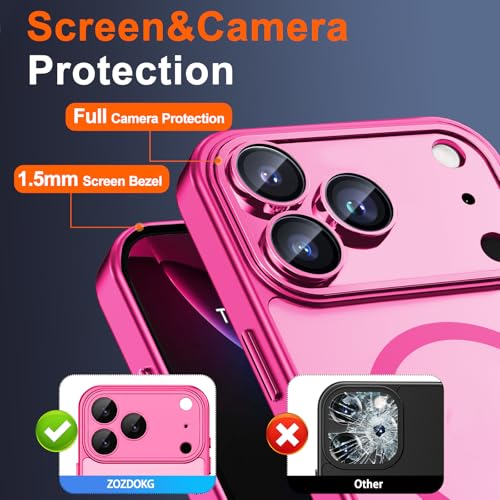 Image of for iPhone 17 Pro Max Case with Privacy Screen Protector, Hot Pink