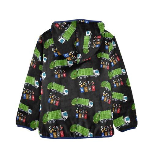 Image of Boys Fleece Jacket Hooded Autumn Winter Long Sleeve Thick Warm Outerwear;3-10 Years Kids Cute Fuzzy Jacket