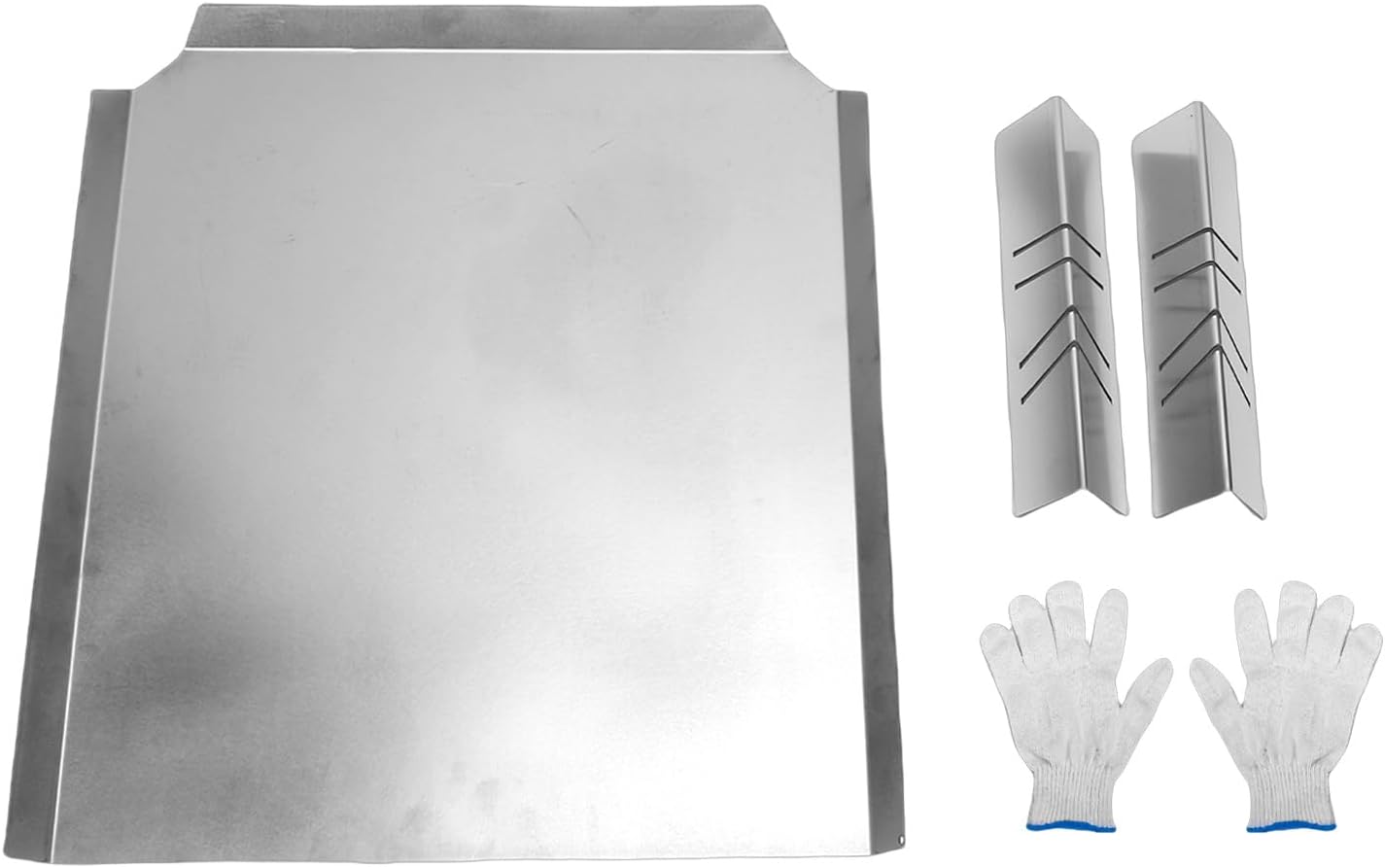 Hilitand Fireplace Back Plate, Stainless Steel Heat Reflector with Adjustable Support Legs 16x18 Inch for Fireplace Efficiency and Safety