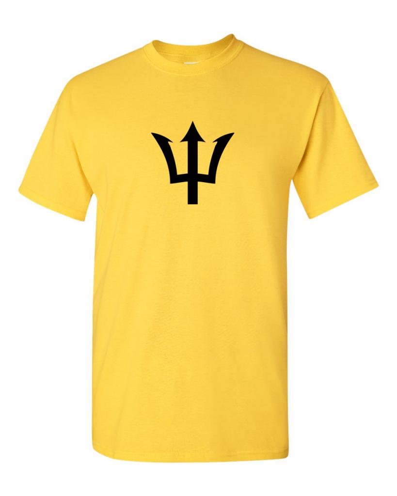Zappatee Yellow Barbados T Shirt - Tee With Trident Logo Xl