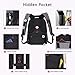 kopack Anti Theft Backpack,Laptop Backpack 15.6 Inch with Hidden Anti-Theft Zipper and USB Port, Stylish Waterproof Backpack for Business College Travel Commuter with Rain Cover- Black