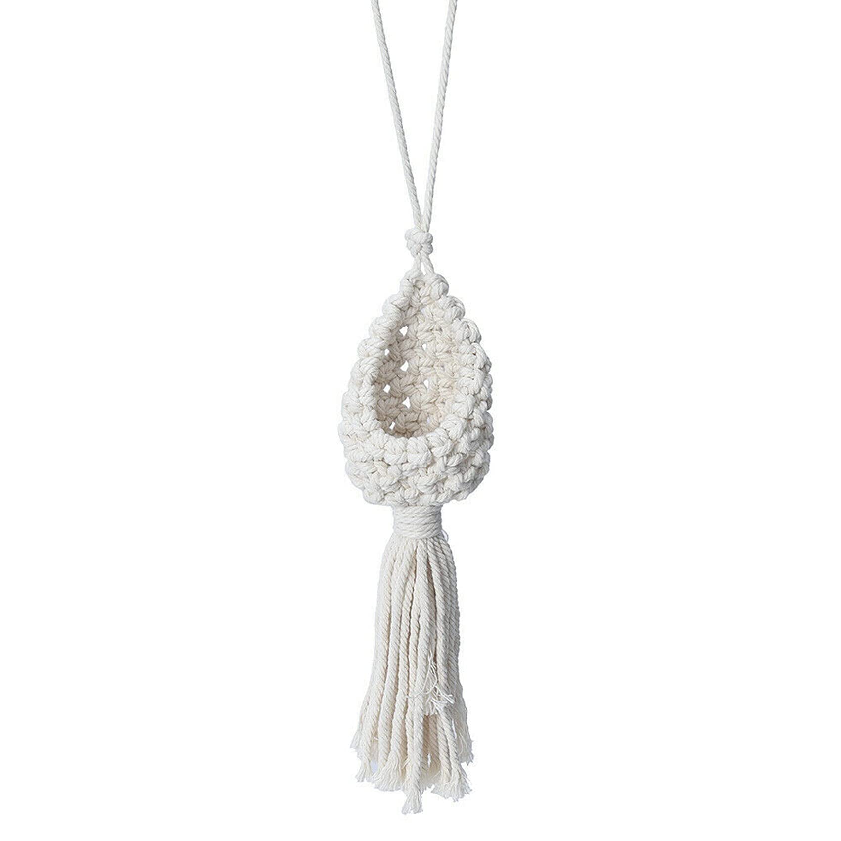 CTRLZS Boho Macrame Air Plant Hanger Tillandsia Hanging Basket Rope Holder Flower Home Decor (13CM)