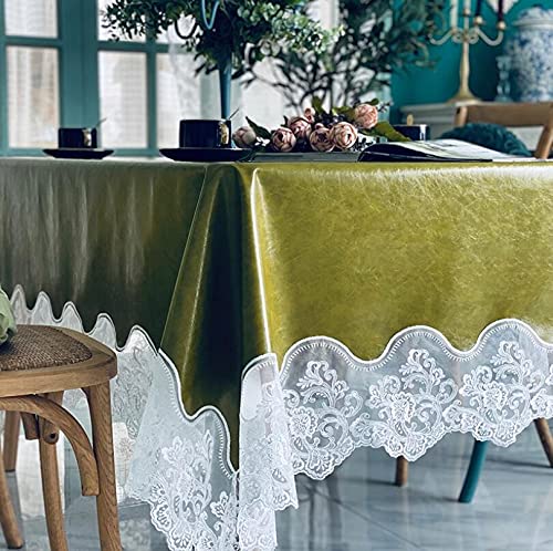 Nappe de table sans lavage en cuir vert pour repas faciles - 2