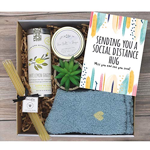UnboxMe Care Package For Women | Â Feel Better Soon Get Well Soon Gift | Stress Relief Gift Self Care Encouragement Gift Nurse Gift Bff Gift, Cancer Gift Happy Birthday Gift (Social Distance Hugs Card)