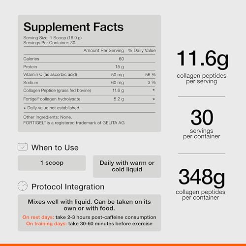 Momentous Grass Fed Collagen Peptides Powder - Collagen Protein Powder for Hair, Skin, Nails & Joint Health Support - Collagen Powder with Fortigel & Vitamin-C - Collagen for Women & Men, 30 Servings - Image 4
