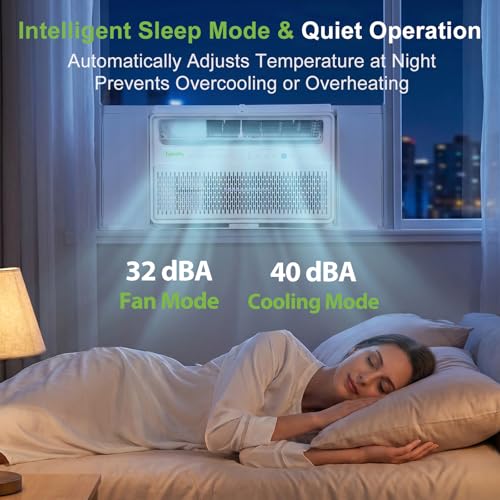 Image of Hykolity 8,000 BTU Smart Inverter Window Air Conditioner WiFi Enabled, Ultra Quiet & Energy Efficient AC Unit, Cools 350 Sq.Ft, with Remote, Cool /Fan /Dry /Auto /Sleep Modes & 24H Timer