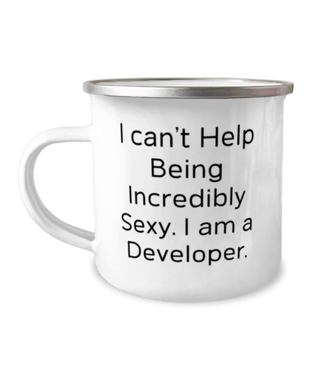 Inspirational Developer Gifts, I can't Help Being Incredibly Sexy. I, Unique Birthday 12oz Camper Mug For Friends From Friends, Cool developer tools, Cool developer gadgets, Cool developer products,