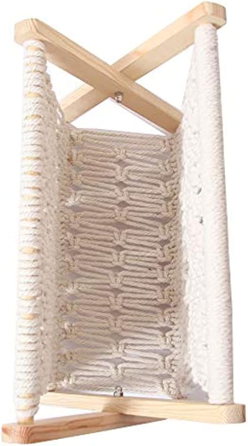 北欧綿ロープ織り収納ラックマガジンラッククリエイティブデスクトップブックラックフロアラック写真の小道具 (ホワイト)