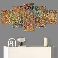 SIGNWIN 5 Panel Canvas Wall Art Modern Art Abstract Contemporary Edgy Mixed Media Multicolor Patterns for Home Decorations Ready to Hang - 60