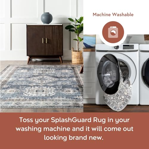 Image of nuLOOM Darby Beige Medallion Washable Area Rug, 3' x 5'