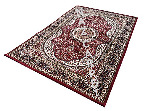 Image of Kashmiri Traditional Woollen Carpet with Advanced 1 Inch Thickness & Classical Look 180x275cm (6x9 Feet) Color Maroon