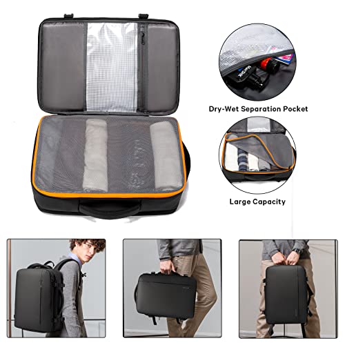 Image of BANGE 35L Men's Expandable Laptop Backpack for 17.3Inch Laptop, Carry On Backpack Fits Under Seat Airline Approved, Personal Item Travel Bag for Men