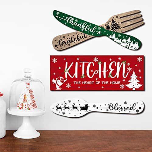 YLOLUL-4-Pieces-Christmas-Kitchen-Decor-Eat-Sign-Set-Fork-and-Spoon-Wooden-Hanging-Wall-Decor-Art-Rustic-Country-Farmhouse-Kitchen-Xmas-Santa-Snowman-Wall-Art-Sign-for-Dining-Room-Home-Decor YLOLUL 4 Pieces Christmas Kitchen Decor Eat Sign Set Fork and Spoon Wooden Hanging Wall Decor Art Rustic Country Farmhouse Kitchen Xmas Santa Snowman Wall Art Sign for Dining Room Home Decor