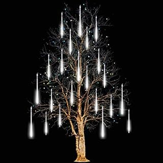 Adecorty Falling Rain Lights Meteor Shower Lights Christmas Lights 30cm 8 Tube 144