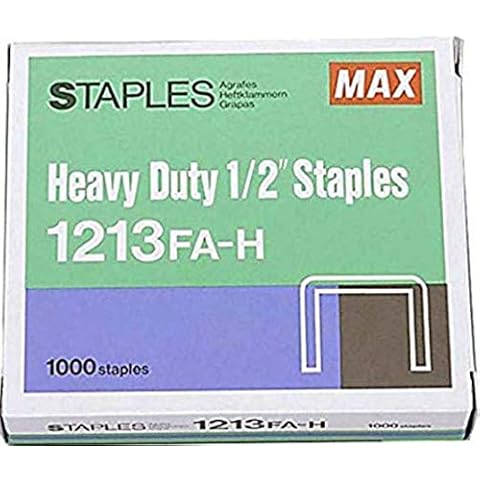 MAX USA MAX1213FAH Max Hd-12F Flat Clinch - 1-1000Pk 1-2in. Staples Cover