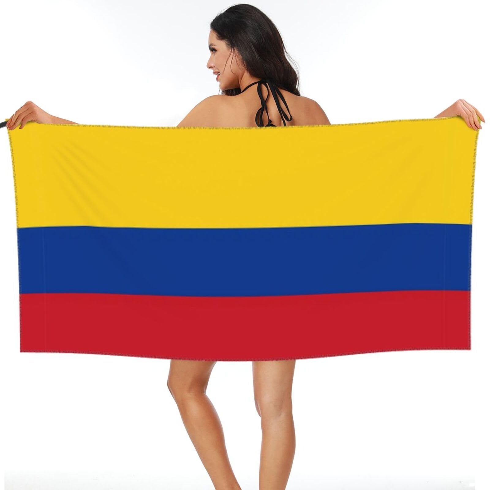 Serviette de sauna drapeau colombien pour voyage natation et sport