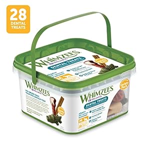 WHIMZEES by Wellness Variety Box: All Natural Dental Chews for Dogs (Medium), 28 Count – Dog Treats, Freshens Breath, Gluten & Grain-Free (Packaging May Vary)