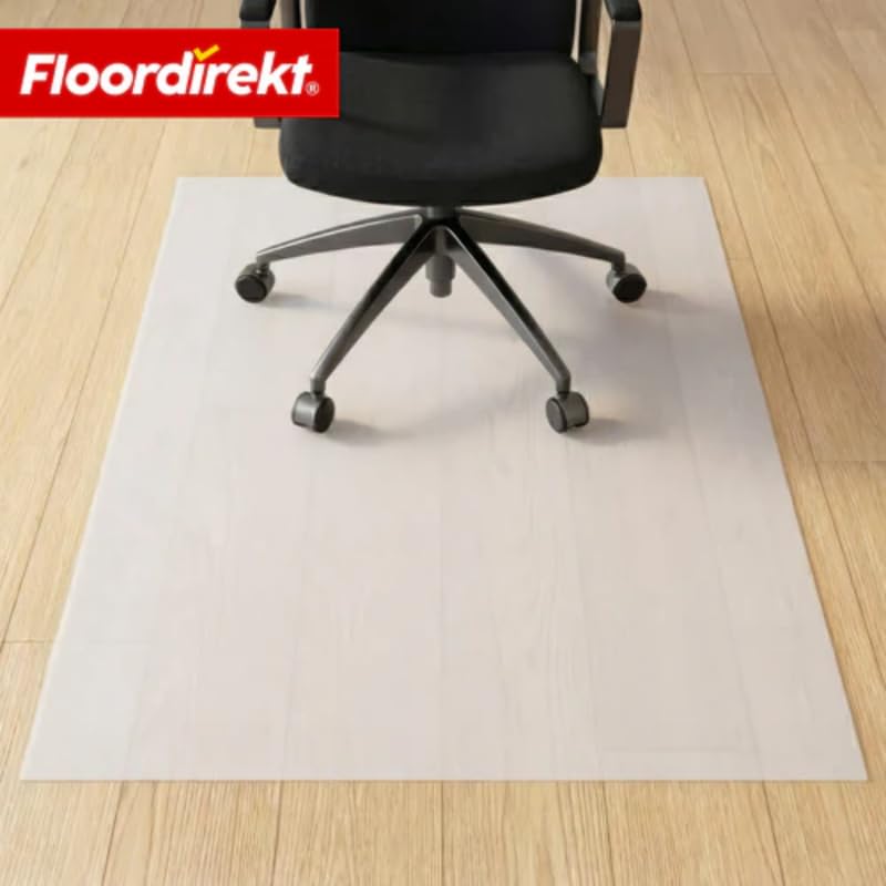Floordirekt Bodenschutzmatte Neo Milky Semi-transparent – Milchweiße Bürostuhlunterlage aus Polypropylen (PP) – Für Hartböden wie Parkett & Laminat – Größe: 85x330 cm