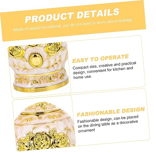 Cabilock Box mit Wattestäbchen Esstischdekoration Make-up-Behälter Wattestäbchen zum Schminken Handpresse Zahnstocherhalter Küchentisch dekor Automatisches Zahnstocherglas Tupferbehälter – Bild 4