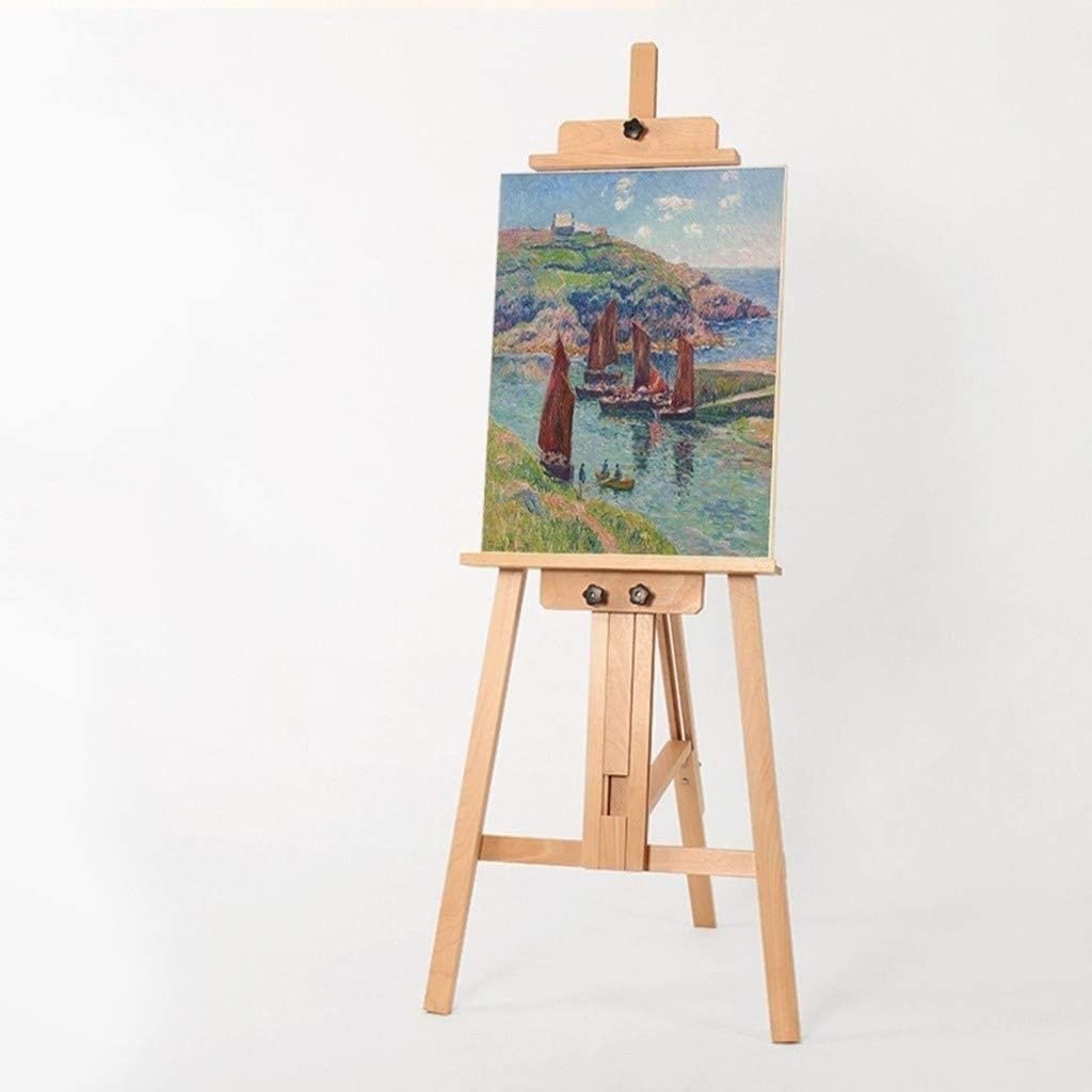 Cavalletto in Legno di Faggio, Cavalletto Pieghevole per Studenti d'Arte, Cavalletto per Esterni, Arte su Tela Fino A 165 Cm,A 57 * 65 * 142cm