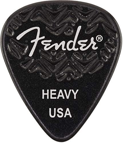 Fender Wavelength Guitar Picks 351 Shape, Black, Heavy, 6-Pack