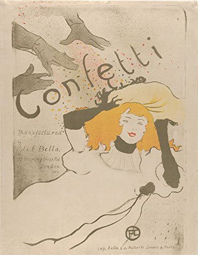 Póster Vintage Confetti de Toulouse Lautrec 1894 en impresión A2 sobre madera multicolor