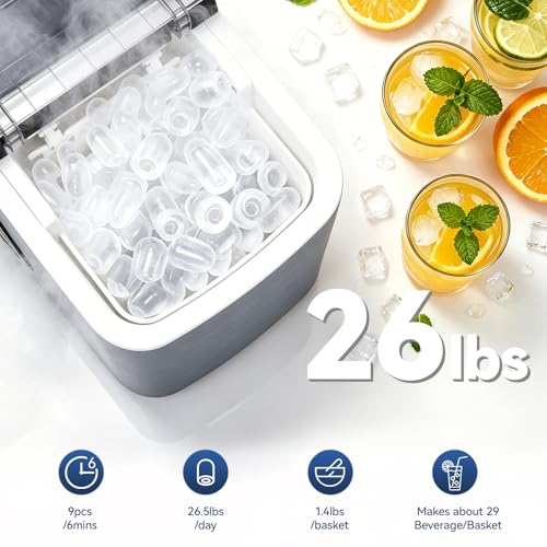 Fabricadora de hielo portátil con autolimpieza 26 lbs/día miniatura 2