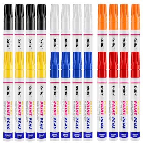 Paint Markers, 24 Pack Oil-Based Waterproof Quick Dry Permanent Paint Pen Set Of 6 Colors For Rocks Painting, Wood, Fabric, Plastic, Canvas, Glass, Mugs, Metal, Tire, Stone, Diy Craft