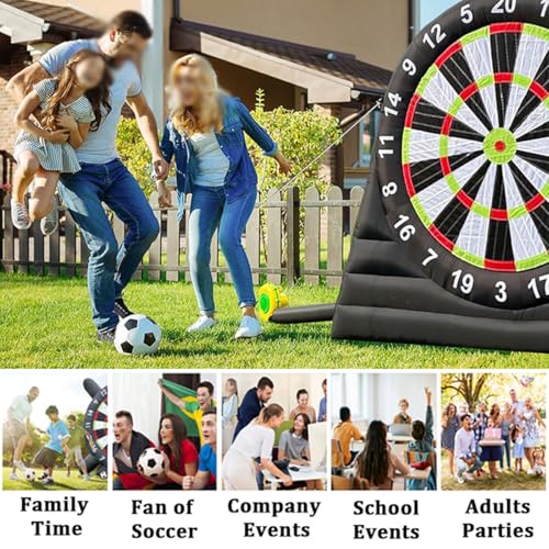10 Fuß hohe, aufblasbare Riesen-Kick-Darts-Spiele, Outdoor-Fußball-Ziel-Dartscheibe mit 8 Fußbällen und Gebläse, große Kick-Game-Sportspiele für den Garten, Familie, Kinder und Erw – Bild 3