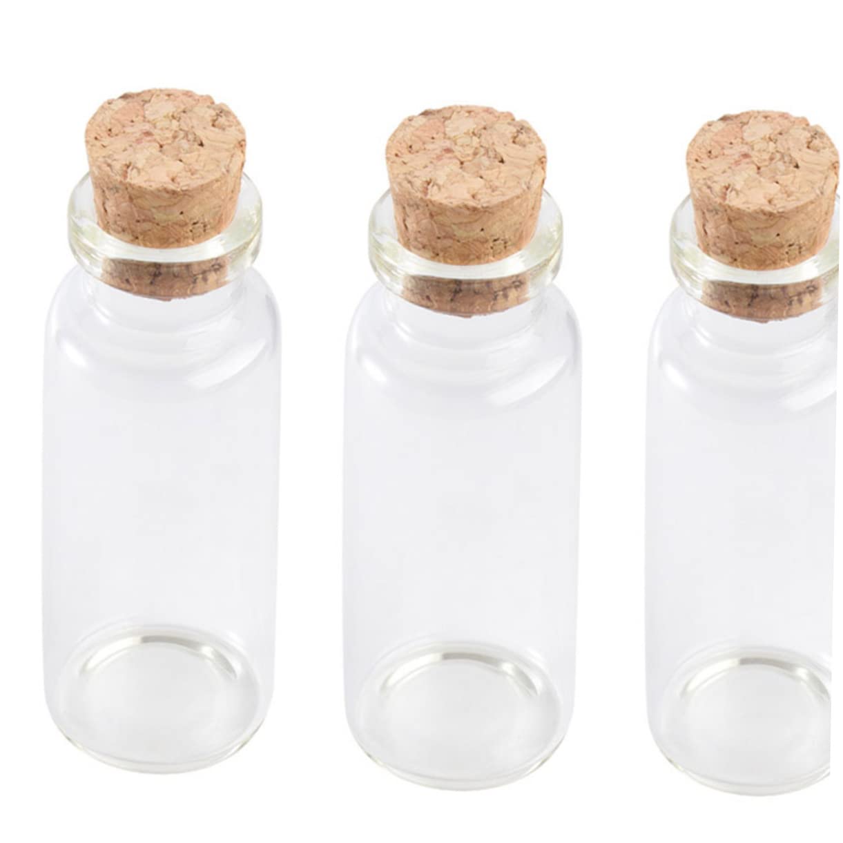 POPETPOP 20pezzi Bottiglia di Vetro Tappo di Sughero in Legno Mini Bottiglia dei Desideri Trasparente Barattolo dei Desideri per Tè Snack Messaggi Pot-pourri Decorazioni Fai da Te Regalo Pe
