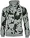Price comparison product image Nike Mens Camo Hoody Fleece Hooded Top AOP Club Zip Top Grey New AH7019 (Large)