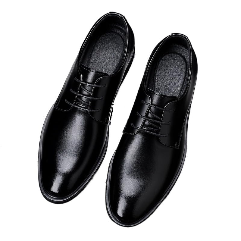 Men's Business Leather Shoes Brown Casual Men's Shoes Oxfords(Black,9.5)2