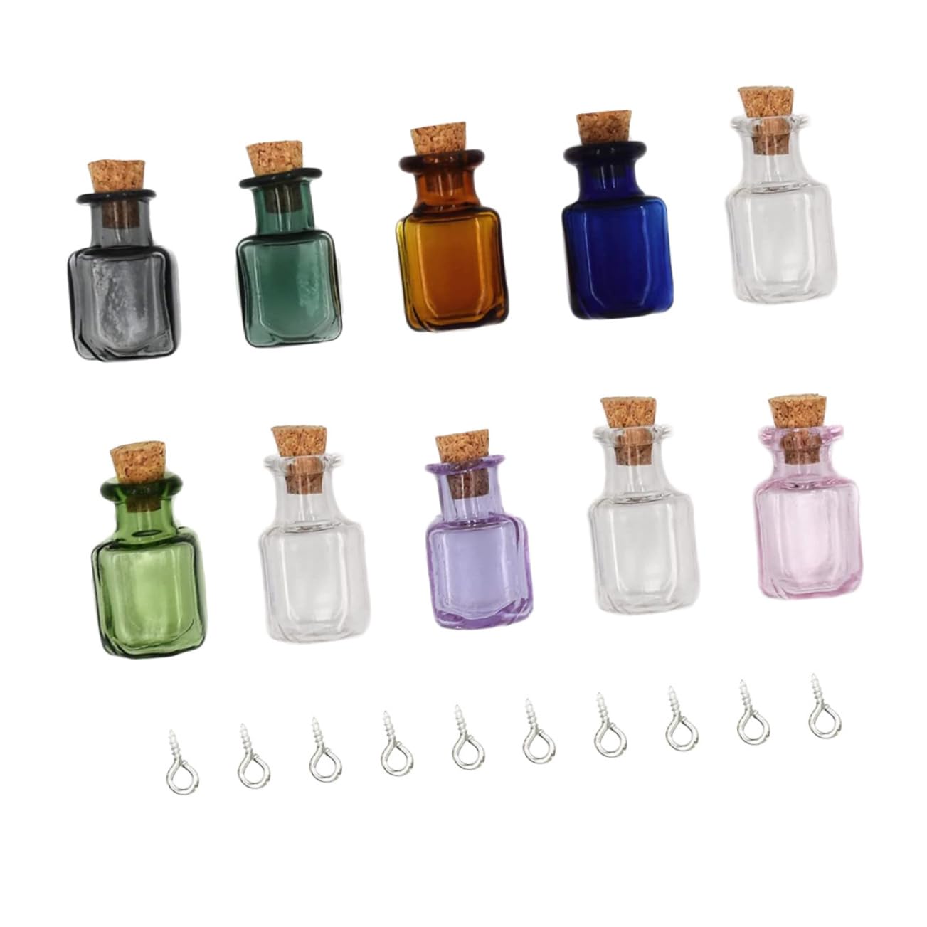 Amazon.co.jp: 10個 Diyクラフト用ガラスボトル 色付きの呪文瓶 空き