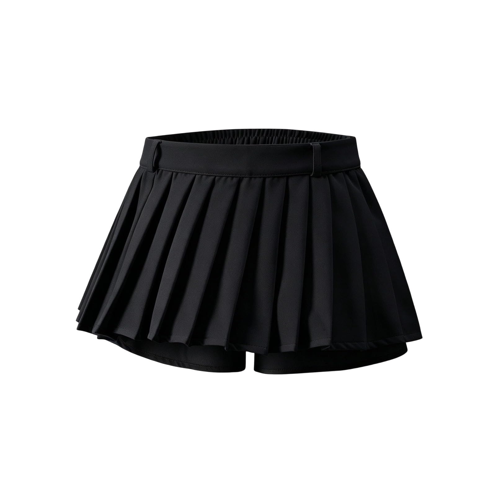 Générique Jupe plissée pour Fille avec Short Taille Haute – Tenue d'été Mignonne et Confortable pour Les Filles (Black, 4-5 Years)