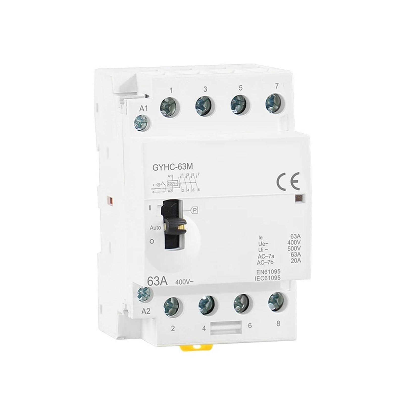 QEFHSVVZE Contactor 4P 40A 63A 4NO or 2NC2NO 220V/230V 50/60HZ Rail Household AC Modular contactor Manual Operation(4P 63A 2NO2NC 220V)