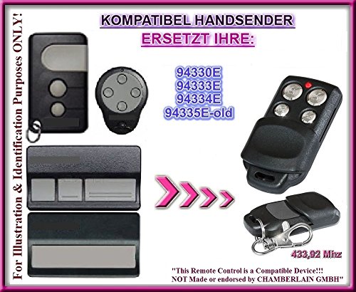 Chamberlain 94330e/94333e/94334E/94335E de Old compatible handsender, Repuestos emisor, 433.92 MHz Rolling Code. Top Calidad ersatzgerät.
