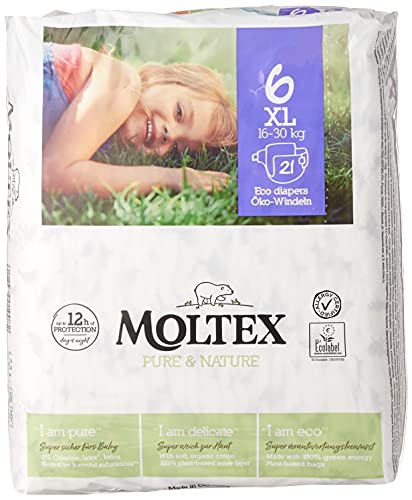 Moltex Pure & Nature - Pañales de tamaño 1-6 (talla 6 XL)
