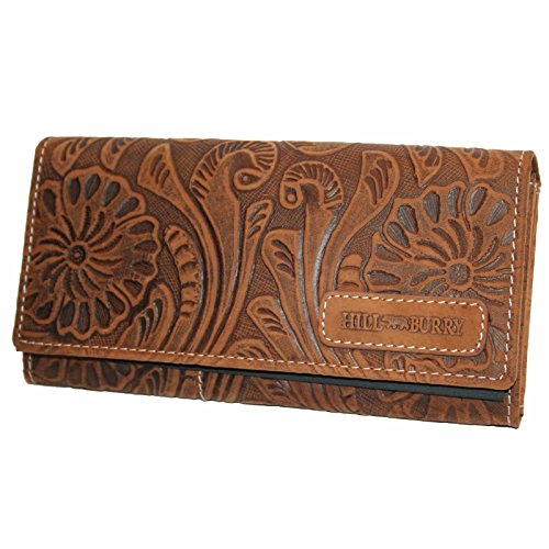 Preisvergleich Produktbild Neue Geldbörse Leder Damen Top Qualität Braun Hill Burry NEU