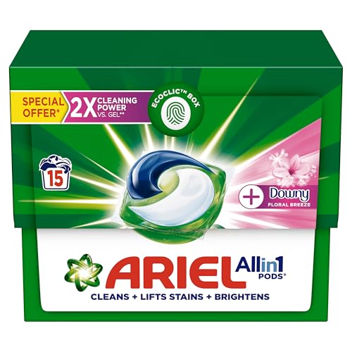 Ariel Floral Breeze All-in-1 Pods 15 count Laundry Detergent PodsCleans Lifts Stains and Brightens