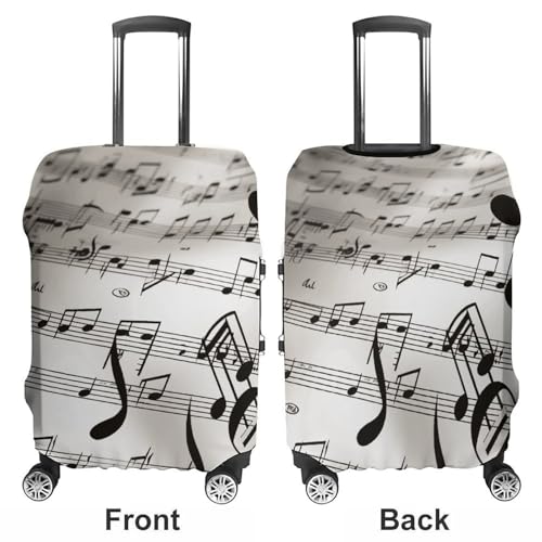 Music Notes Print Travel Luggage Cover Anti-scratch Suitcase Cover Elastic Suitcase Protective Cover Fits 19-32 Inch Luggage M3