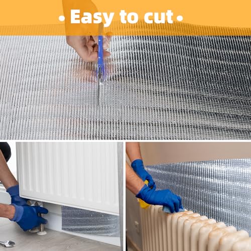 Cclife Isolante Termico Alluminato Foglio 3-4Mm Riflettente Termosifoni,0.5X10 M - 5㎡ - 4