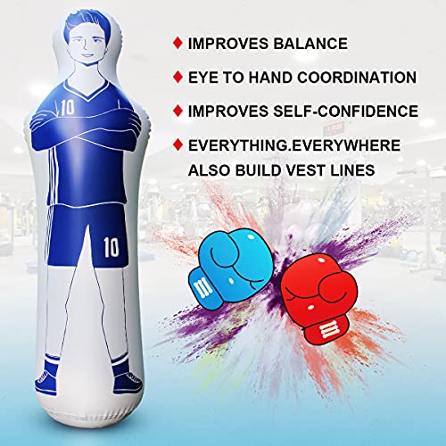 Sunshinemall Inflatable Soccer Dummy Goalkeepr Air Mannequin Free Kick Defender Wall Football Practice Tumbler For Dribbling Wall Passing Drills(40X160Cm) #TOP6