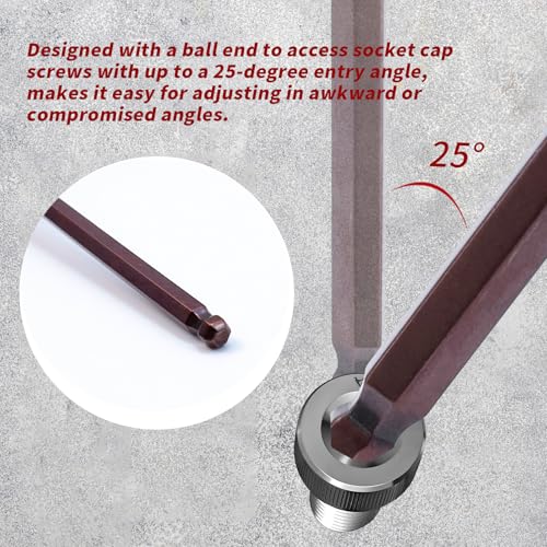 Image of 1 /2 inch Hex Key Wrench Extra Long 8-inch Length L Shaped Ball End Allen Wrench (Pack of 2)