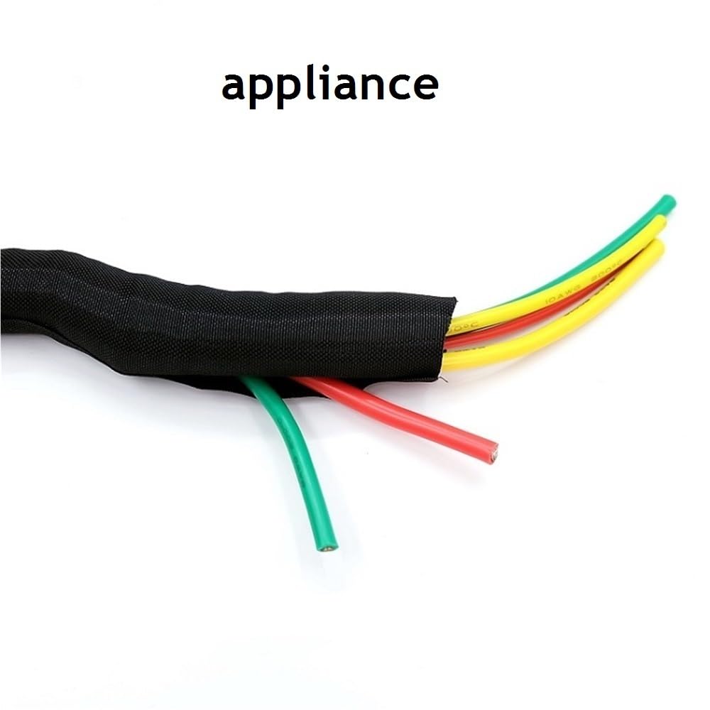 Manguitos de Manguera de Cable Trenzado, Manguito Trenzado de Alambre de 5, 8, 10, 13, 16, 19, 25, 30, 38 y 50 mm, autocierre, Flexible, de Pet, Longitud de 5 m(Yellow,30mm)