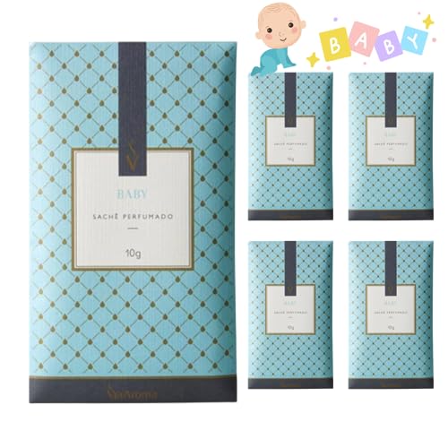 Kit 5 Sachês Perfumados Via Aroma Para Guarda-Roupa, Armários, Carros (Baby)