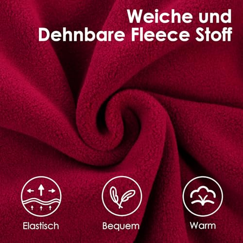 AOFITEE Hunde Pullover Fleece, Warmer Weihnachten Hundepullover Fleece Hundeweste, Weicher Hundepulli Elastischer Fleecepullover Winter Hundemantel Fleecepulli für Große Hunde, Rot XL